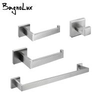 【jw】☊ Aço Inoxidável Conjunto De Acessórios Banheiro Decoração Hardware Toilet Roll Paper Holder Gancho Gancho Barra Toalha Prateleira Parede Ouro Escovado