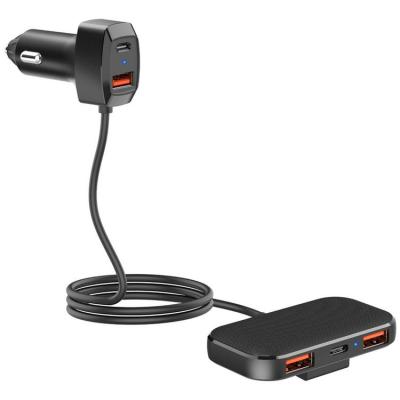 Super Fast Car Charger 60W USB C Charger Car With 5 USB Ports Fast Charging And 5-foot Cable Car Adapter For Car Devices innate