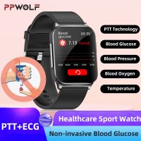 ✆◇ PPWOLF Sport Health Smart Watch 2023 New PTT ECG Blood Glucose Sugar Pressure Heart Rate Monitoring Smartwatch Men Women