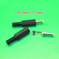 10pcs 4 x 1.7 mm DC Power Male Plug Connector Adapter Plastic Handle Yellow Head