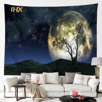 Moon Beach Tapestry Wall Hanging Hippie Room Decor Boho Witchcraft Large Cloth Wall Tapestry Bedroom Home Aesthetic Decoration