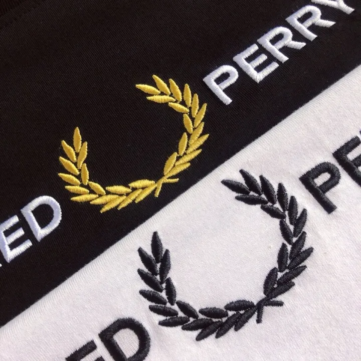 fred-perry-6027เสื้อยืดผ้าฝ้ายแขนสั้นปัก-logo-huruf-หูข้าวสาลี