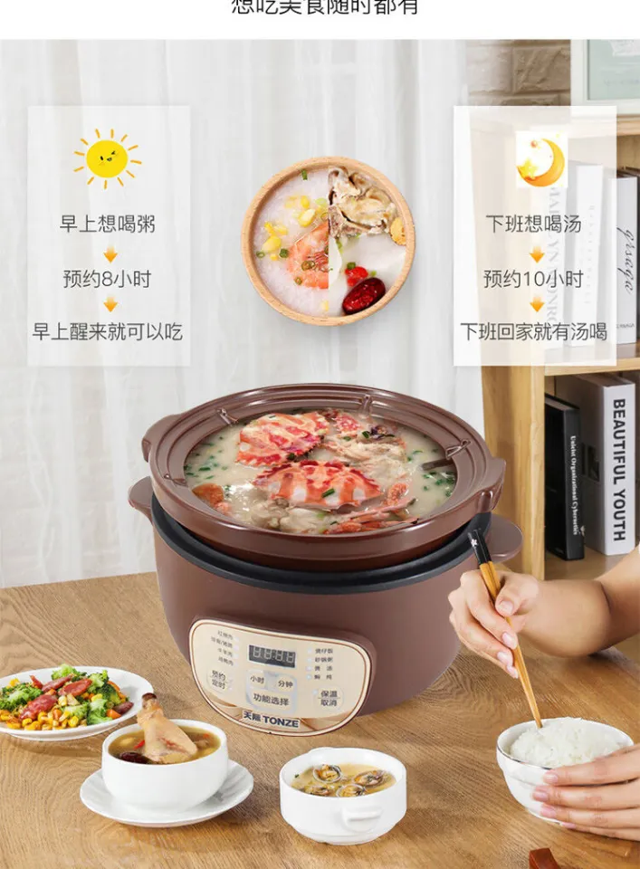 TIANJI Electric Claypot Crock Pot Stew Pot Rice Cooker Ceramic