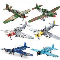 เครื่องบินรุ่นสำหรับทหาร WW2บล็อคก่อสร้าง ME262 DF-109 P51 P40เครื่องบินเยอรมัน-โซเวียตหุ่นประกอบของเล่นเด็ก