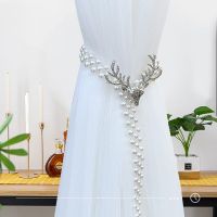 2Pcs Pearl Tieback Curtain Accessories Elk Curtains Holder Buckles Living Room Accessories Window Drape Holdback Curtains Rope