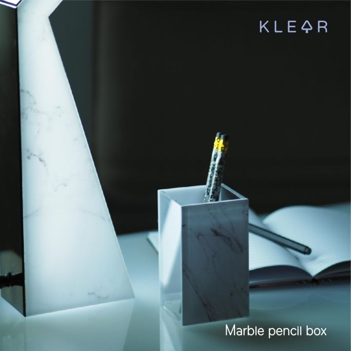 klearobject-marble-pencil-box-กล่องดินสอลายหินอ่อน-กล่องดินสอ-กล่องอะคริลิคใส่ปากกา-กล่องใส่ดินสอ-กล่องอเนกประสงค์-กล่องดินสด-ปากกา-ดินสอ-ใส่ปากกา