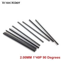 10pcs /Lot 2mm 1x40 Pin Pitch Male Single Row Straight Pin Header Pin Connector 2.00mm 90 Degrees