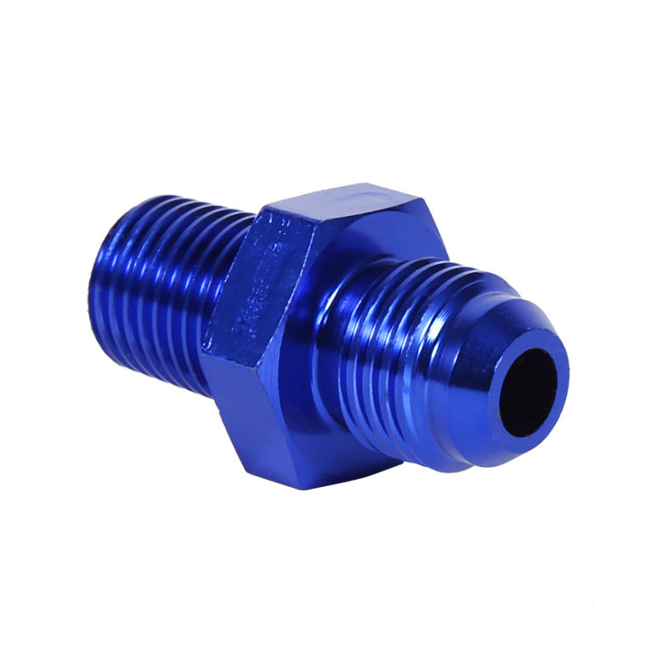 อะแดปเตอร์ฟิตติ้งน้ำมันเชื้อเพลิง-5-ชิ้นอลูมิเนียม-an6-ถึง-npt-universal-straight-swivel-oil-air-line-hose-male-thread-1-4-blue-flare-gas-water-fluid-straight-coupler
