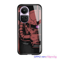 Serpens เคสสำหรับ OPPO Reno10 Pro 5G สุดหรูเคสโทรศัพท์มือถือรูปการ์ตูนสุดเจ๋งกันดั้มกรอบหลังเคสกระจกนิรภัยขอบนิ่ม