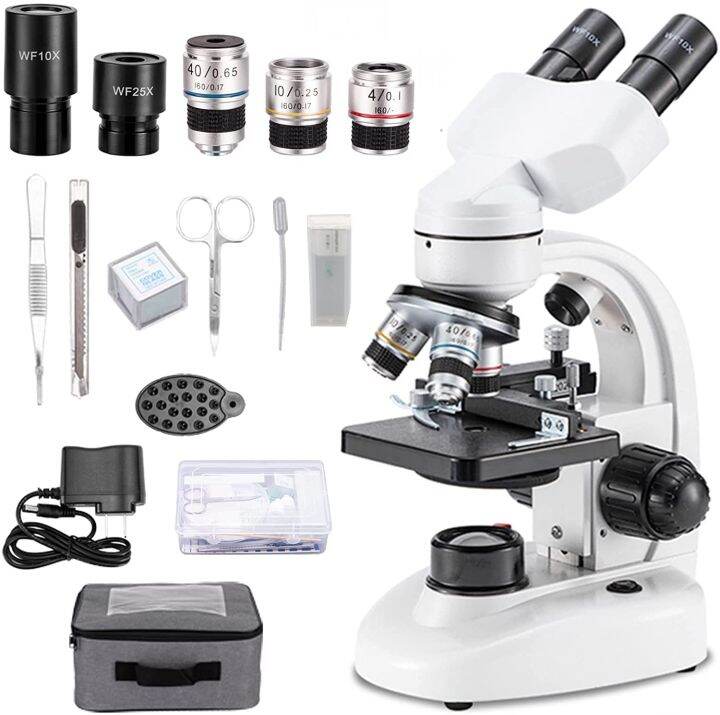 Compound Binocular Microscope,WF10x and WF25x Eyepieces,40X2000X