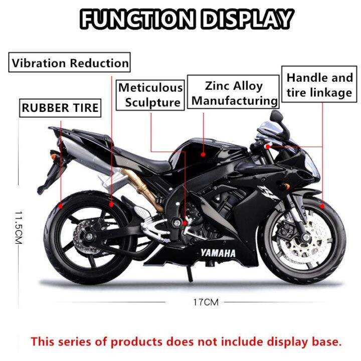 maisto-รถ1-12ประกอบยามาฮ่าของแท้โมเดลมอเตอร์ไซค์อัลลอยจำลองที่ได้รับอนุญาตรถของเล่นเก็บ