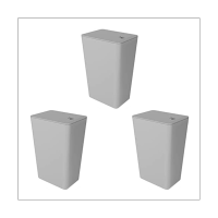3PCS Bathroom Trash Can Square Trash Can with Press Type Lid Small Slim Garbage Bin Wastebasket for Kitchen/Bedroom/Office, Grey 3PCS Grey