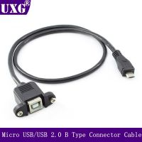 Micro-USB 5pin Micro USB 2.0 Male To USB 2.0 B Type Female Connector Printer Cable 30cm 50cm With Panel Mount Hole Cables