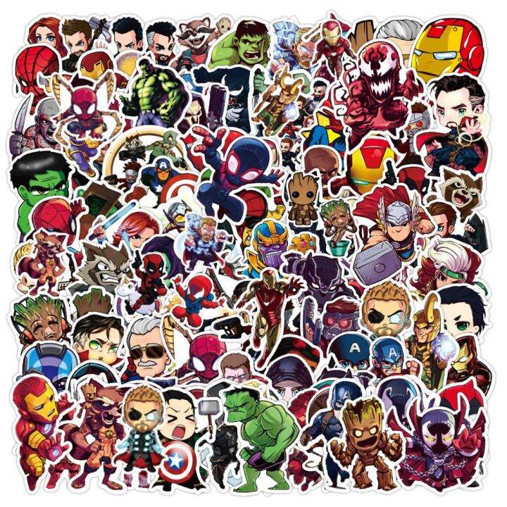 marvel-the-avengers-cute-super-hero-cartoon-stickers-graffiti-decals-laptop-car-bike-toy-sticker-for-kids