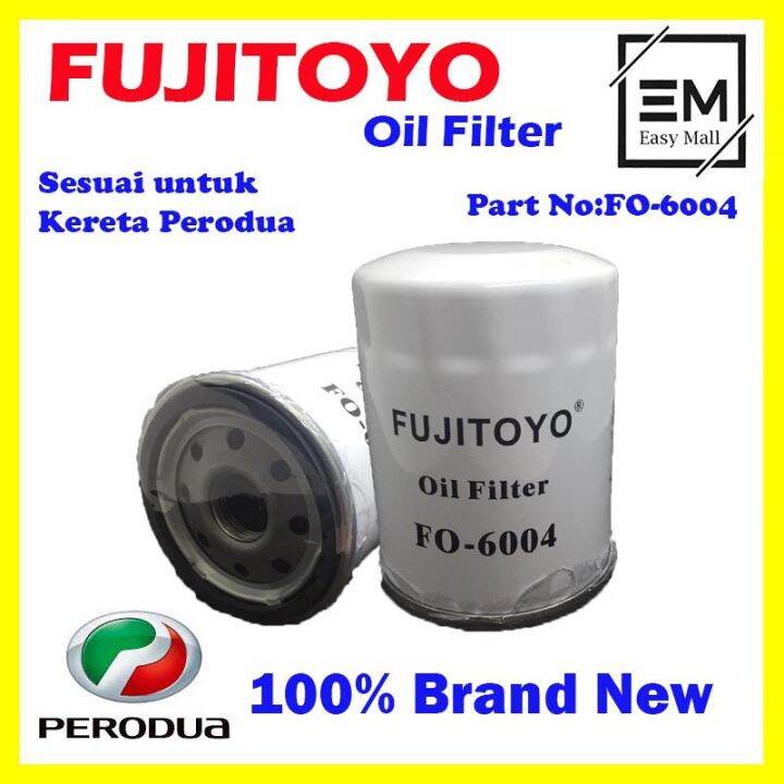 [High Quality] Fujitoyo Oil Filter FO6004 Perodua Myvi / Kenari