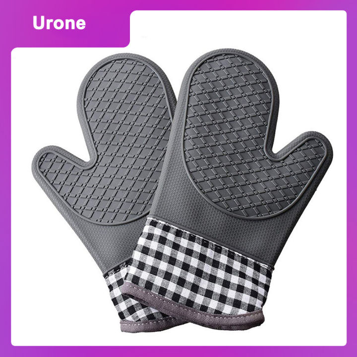 1 Pair Oven Gloves, Heat Resistant Silicone Bbq Gloves Extra Long  Waterproof Non-slip Oven Mitts Fo