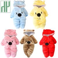 3-12 Month Baby Winter Warm Clothes Newborn Girls Overall Flannel Boys Autumn Cute Romper Jumpsuit Costume Infant Bear Pajamas