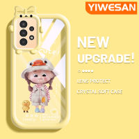 YIWESAN A13ปลอกสำหรับ Samsung 5G เคส A04s การ์ตูนน่ารักหมวกเด็กผู้หญิงเคสโทรศัพท์โปร่งใสกันกระแทกหลากสีใหม่เคสซิลิโคนนิ่มสุดสร้างสรรค์เคสป้องกันเลนส์กล้องถ่ายรูปลายสัตว์ประหลาดน้อย