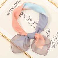 [COD] and winter new Korean style chiffon silk scarf splicing square simple elegant fashion decorative FJ31