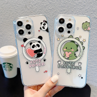 เคสแม่เหล็กหรูหราพิมพ์ลายแพนด้า iPhone 11 12 Pro Max 13 Pro Max 7 8 Plus X XS XR เคสแพนด้าขาวดำสำหรับ iPhone