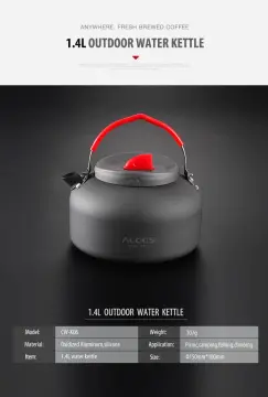 Alocs 1.3L Camping Kettle with Heat Exchanger Aluminum Portable