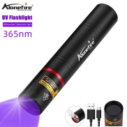 Alonefire SV16 365nm 5W UV flashlight with LED black mirror can be