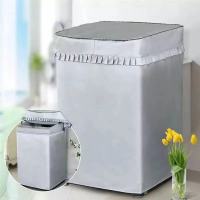 WJHH ผ้าคลุมเครื่องซักผ้า Washing Machine Cover รุ่นฝาครอบ สำหรับเครื่องซักผ้าฝาบน สีเทาเงิน (XL) กว้าง 62x64x98 CM วัสดุหนากันน้ำและกันแดด ฝาครอบป้อง