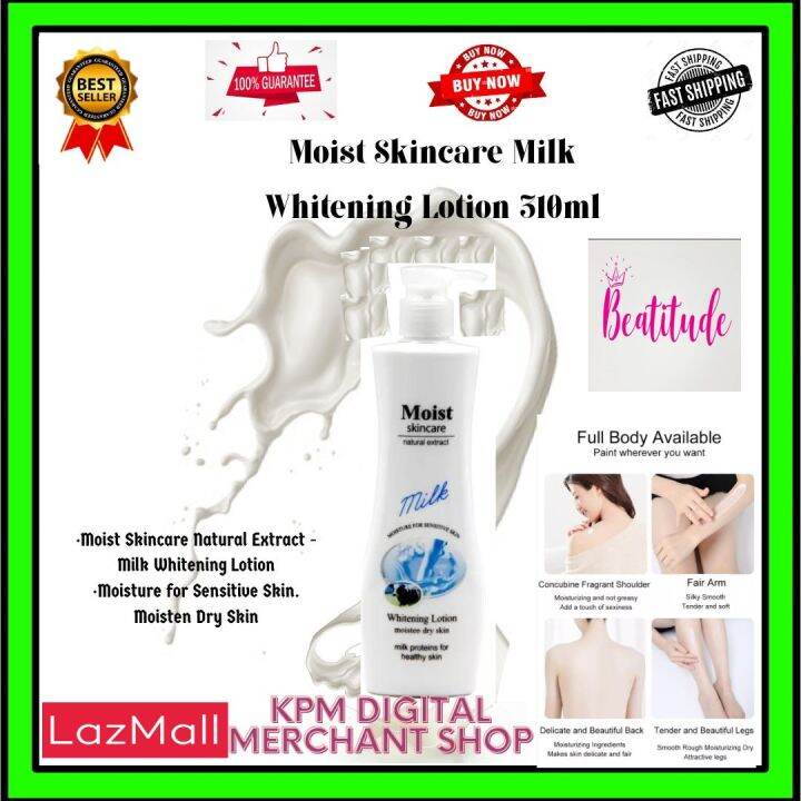 Moist Skincare Milk Whitening Lotion 310ml WHITE Authentic Set of