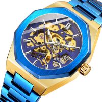 forsining Fusini 344 European and American style mens fashion casual hollowed out mechanical automatic mechanical watch