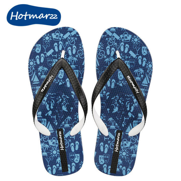 hotmarzz-flip-flops-men-s-beach-รองเท้าแฟชั่นวัยเยาว์รองเท้าแตะ-anti-slip-รองเท้าแตะ-hm0812