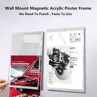 A4 210x297mm Wall Mount Elevator Acrylic Sign Holder Advertising Poster Frame Menu Paper Magnetic Photo Frame Picture Frame