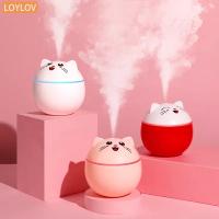 Electric Air Humidifier Mini Cat USB เครื่องปรับอากาศแบบพกพา Ultrasonic Mist Maker โคมไฟกลางคืนที่มีสีสัน Aroma Oil Diffuser Home