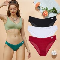 Women Waffle Cotton Panties V-Waist Briefs Underwear for Female Breathable Soft Intimates Lingerie 10 Solid Colors