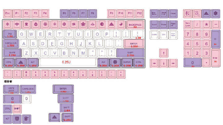 keypro-hana-ethermal-dye-sublimation-fonts-pbt-keycap-for-wired-usb-mechanical-keyboard-134-keycaps