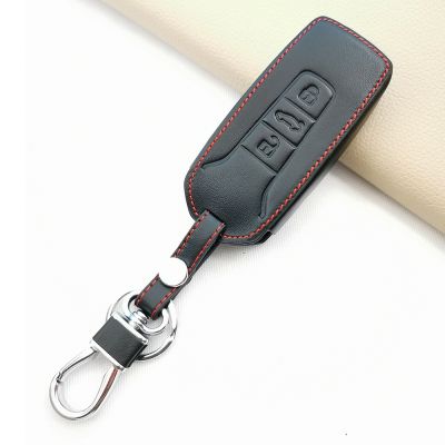 ✣ Leather Car Key Case Cover Wallet Jacket for Volkswagen Touareg 2019 2020 2021 Fob Protector Shell Keychain Accessories Keyring