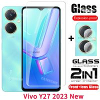 ปกป้องหน้าจอสำหรับ2023 Vivo Y27 Vivo Y27 VivoY27 Y 27 27Y 4G 2023คลุมทั้งหมดฟิล์มกระจกนิรภัยด้านหลังเลนส์ป้องกันป้องกันหน้าจอเลนส์กล้องหลังกระจก