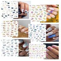 【lz】♧☃  Adesivos de transferência decalques para decoração Nail Art cola traseira 3D adesivos aquarela manicur primavera floral slider atacado