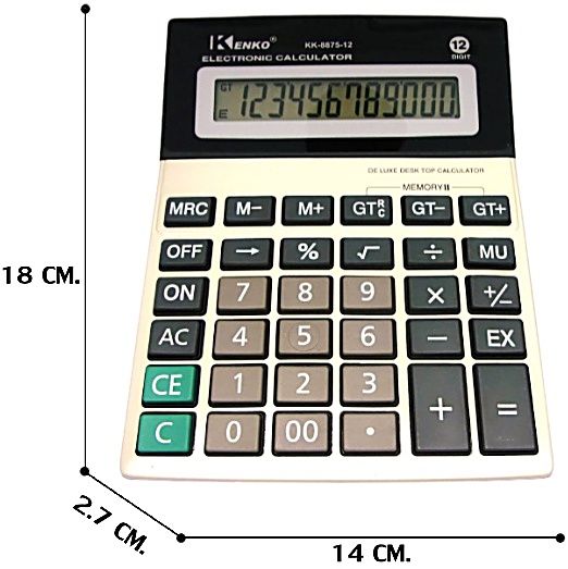 เครื่องคิดเลข-calculator-เครื่องคิดเลขตั้งโต๊ะ-เครื่องคิดเลขขนาดใหญ่-12-หลัก-รุ่นยอดฮิต-ทน