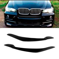 for BMW X5 E70 2007-2013 Glossy Black Car Sticker Front Headlights Eyebrow Eyelid Trim Cover