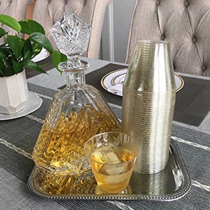 golden-plastic-cup-disposable-water-cup-golden-powder-90oz-juice-cup-dessert-cup-mousse-cup-wedding-tableware-decoration