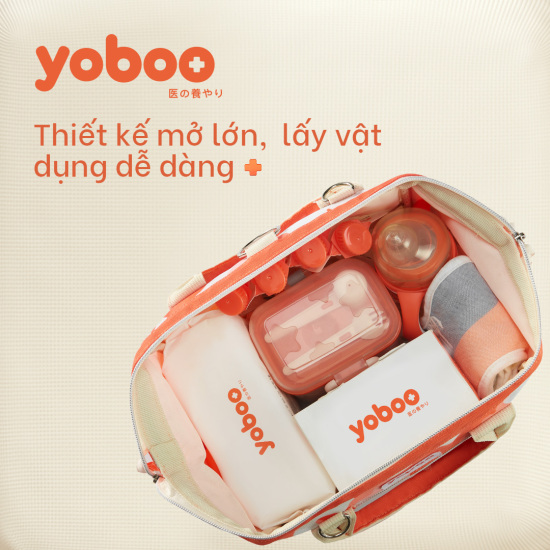 Túi đựng bỉm sữa đeo chéo yoboo - chống nước - chất lượng nhật bản - ảnh sản phẩm 2