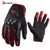 ถุงมือรถจักรยานยนต์หนังไนลอน Hard Shell Breathable Windproof Full-Finger Moto Riding Gloves1[สินค้าคงคลัง]