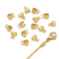 ❦ 50-100pcs Gold Fitting Stainless Steel Ball Chain Calotte Crimps Beads Connectors End Clasps for DIY Bracelet Necklace Making