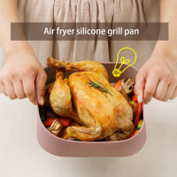 Grill Air Fryer Silicone Pot Pan Fried Chicken BBQ Mat Heat Resistant Microwave Oven Baking Tray Baking Dish Multifunctional