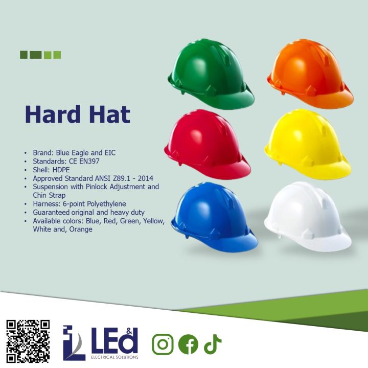 Blue Eagle / EIC Safety Hard Hat (Heavy Duty with Adjustable Chin Strap ...