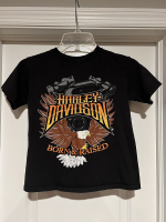 เสื้อยืดวัยรุ่นขี่รถจักรยานยนต์ฮาร์ลีย์-เดวิดสัน/Harley Davidson Motorcycles