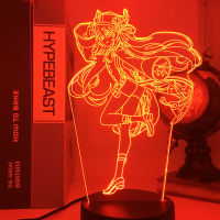 Genshin Impact LED Night Light Anime Game Figure Lamp Indoor Party Decor Indie Adult Kid Gift Send Random Character Stickers