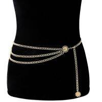 Women Lady Waist Band Metal Body Chain Alloy Multi-layer Vintage Charms Gift