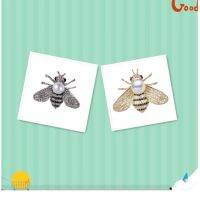 【DT】hot！ 2PCS Gold-color and Silver-plated Brooches Anti-glare Bees Imitation-pearl Pins Hundreds of Clothing Cartoon Corsages