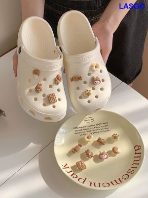 รองเท้าแตะรองเท้าแตะ Baotou ด้านล่างที่อ่อนนุ่มสำหรับผู้หญิงตาข่ายรองเท้าแบบมีรูระบายชายหาดน่ารักกันลื่นสำหรับเหยียบอุจจาระ